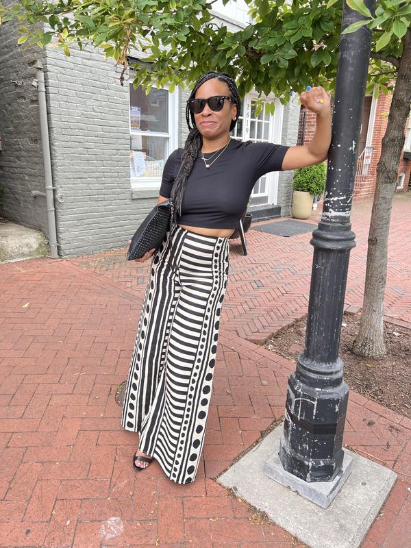 Corey Lynn Calter Geometric Linen Wide-Leg Pants | Anthropologie