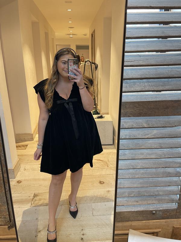 Endless Rose Velvet Bow Mini Dress | Anthropologie
