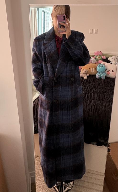 By Anthropologie Checked Long Coat | Anthropologie