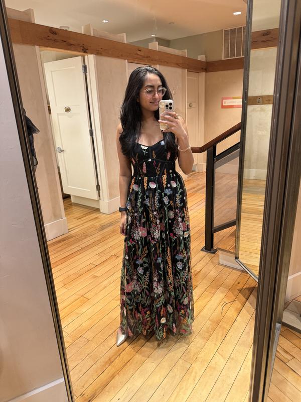 by anthropologie sheer floral embroidered mesh midi dress By Anthropologie Sheer Floral Embroidered Mesh Midi Dress
