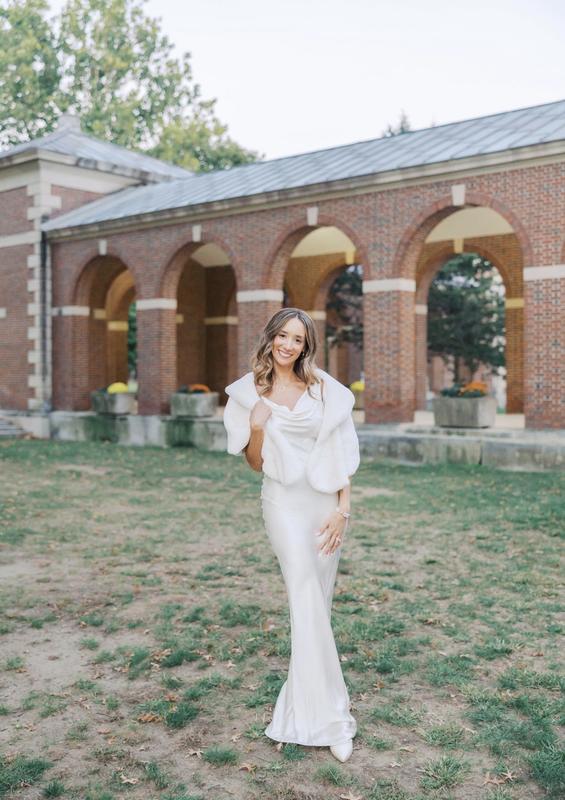 BHLDN Maxime Satin-Lined Faux Fur Wrap