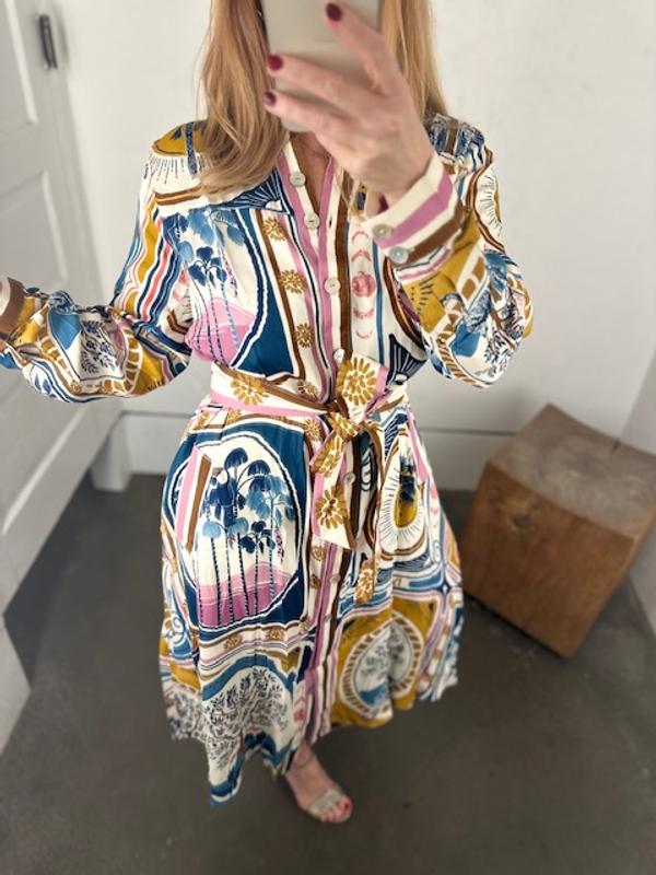 adrianna papell midi dress Women's Printed Smocked mama_30_medium a stretch smocked waistband Elegant Wedding Party Dresses Color:Sole