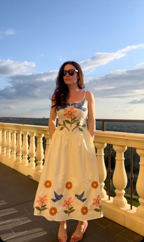 corey lynn calter calista embroidered basque-waist midi dress Corey Lynn Calter Calista Embroidered Basque-Waist Midi Dress
