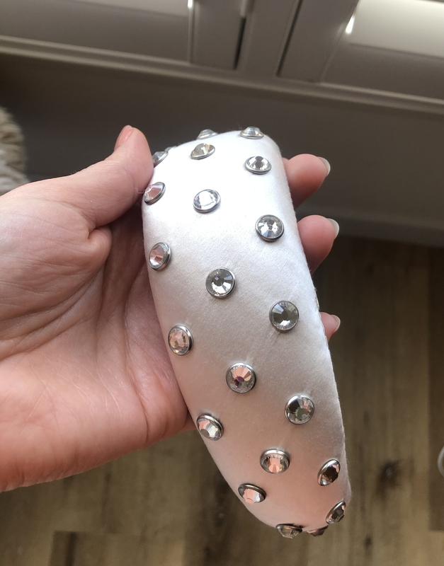 Loeffler Randall Satin Rhinestone Headband | Anthropologie display picture 2