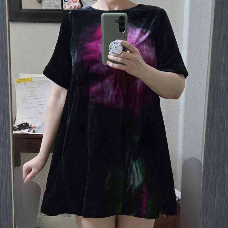 the emmy short-sleeve swing mini dress by maeve: velvet edition The Emmy Short-Sleeve Swing Mini Dress