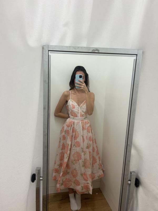 BHLDN Sophie Linen Fit & Flare Midi Dress | Anthropologie