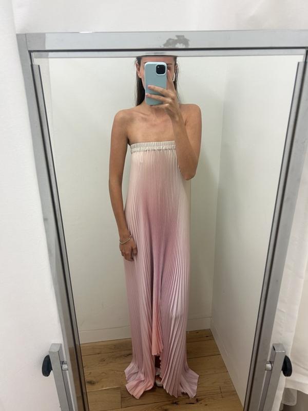 L'IDÉE Bisous Strapless Pleated Ombre Maxi Dress | Anthropologie