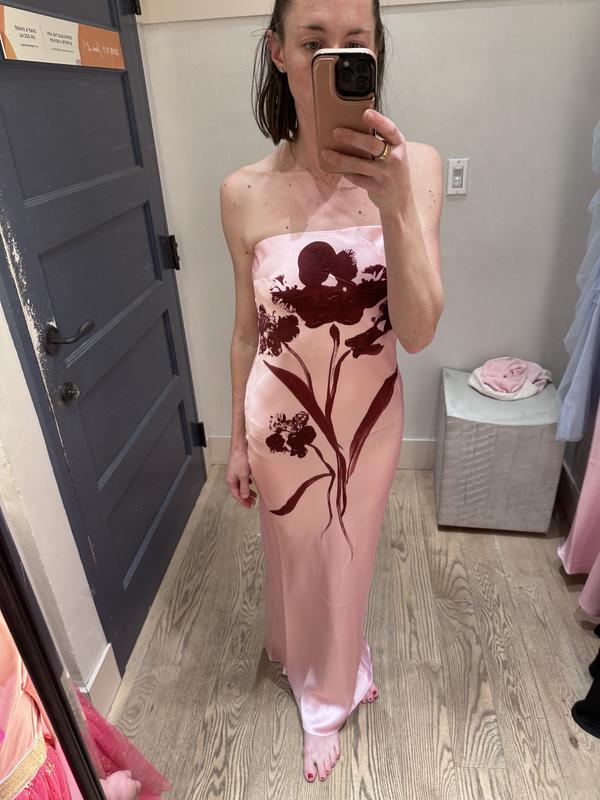 old navy women's fit & flare floral maxi dress reviews Boston Proper chocolate Size 8 Dress – Swap Boutique