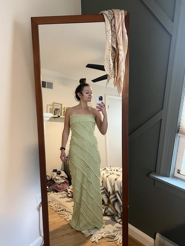 Endless Rose Strapless Textured Column Midi Dress