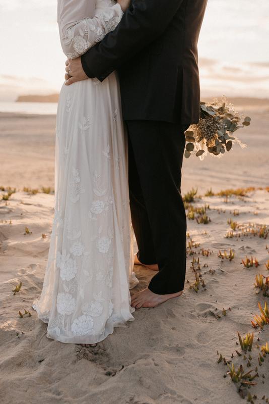 BHLDN Nassau Long-Sleeve Deep-V Embroidered Side-Slit