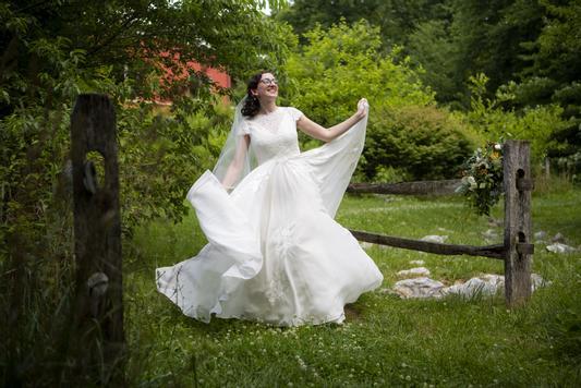 BHLDN Bonaire V-Neck Embroidered Wedding Gown | Anthropologie