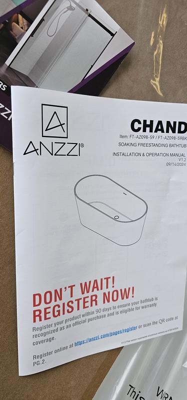 ANZZI Bank Series 30.7-in x 64.9-in White Acrylic Oval