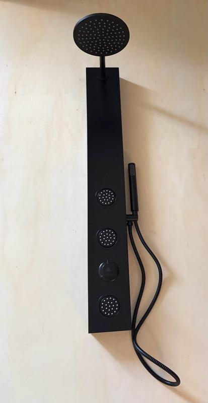 ANZZI Cici Series Matte Black 3-in Shower Panel System with 3-way