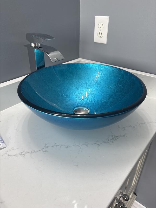 ANZZI Stellar Black Ceramic Vessel Round Modern Bathroom