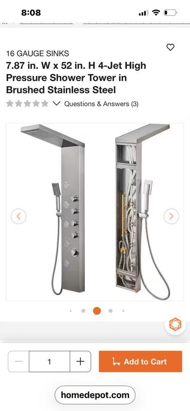 シャワーズ SP-AZ077 - ANZZI Sans Series 40 in. 3-Jetted Full Body Shower