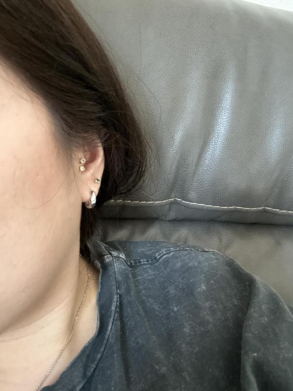 ana luisa◆シルバー＊ハギーフープピアス＊GIULIA SILVER Silver Hoop Earrings - Giulia Medium Silver | Ana Luisa
