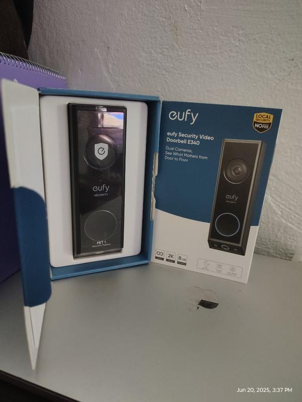 Sonnette Vidéo Eufy E340 Sécurité – Double Caméra, 2K HD, Sans Fil, Protection Livraison
