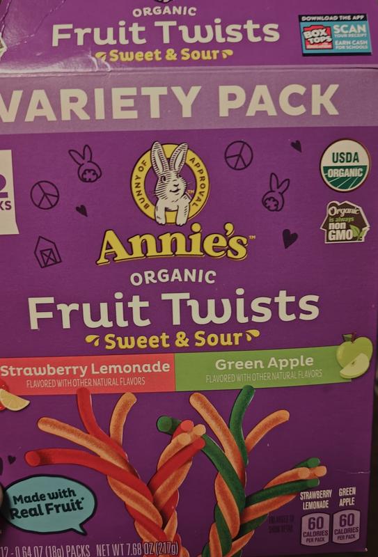 Organic Sweet and Sour Fruit Twists – Strawberry Lemonade/Green