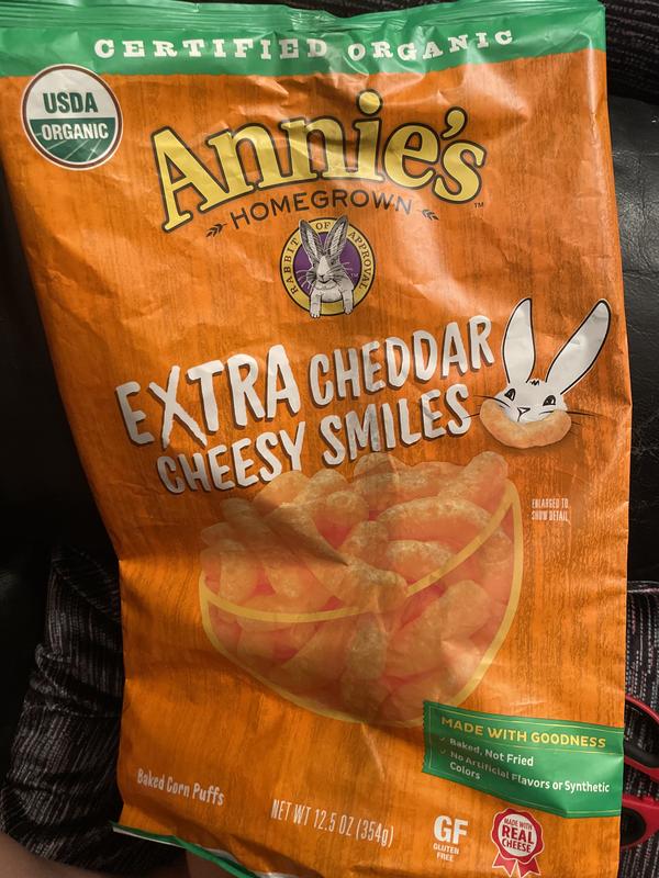 Organic Extra Cheesy Cheddar Smile Puffs Annie's Homegrown