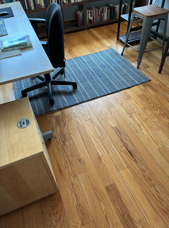 perfect size for a chair and durable fabric so it can handle it.