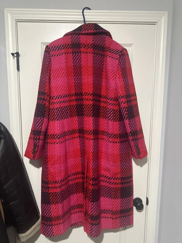 Plaid Long Double Breasted Coat