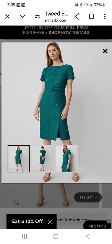 Tweed Belted Button Midi Sheath Dress