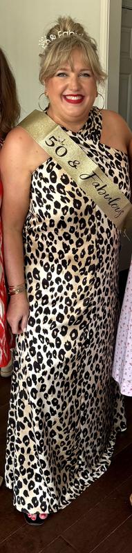 Animal Print Halter Maxi Dress