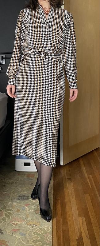 Houndstooth Belted Shirtdress