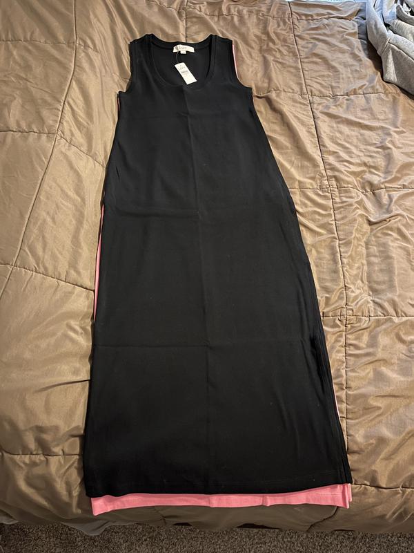 loft perfect ribbed tank midi dress Loft Perfect Ribbed Tank Midi Dress Size XS Black Women's