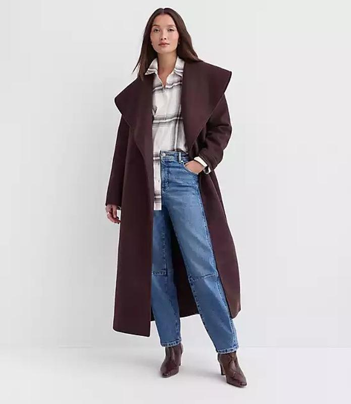 Doubleface Shawl Collar Belted Coat