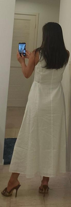Linen Cotton Vest Midi Dress