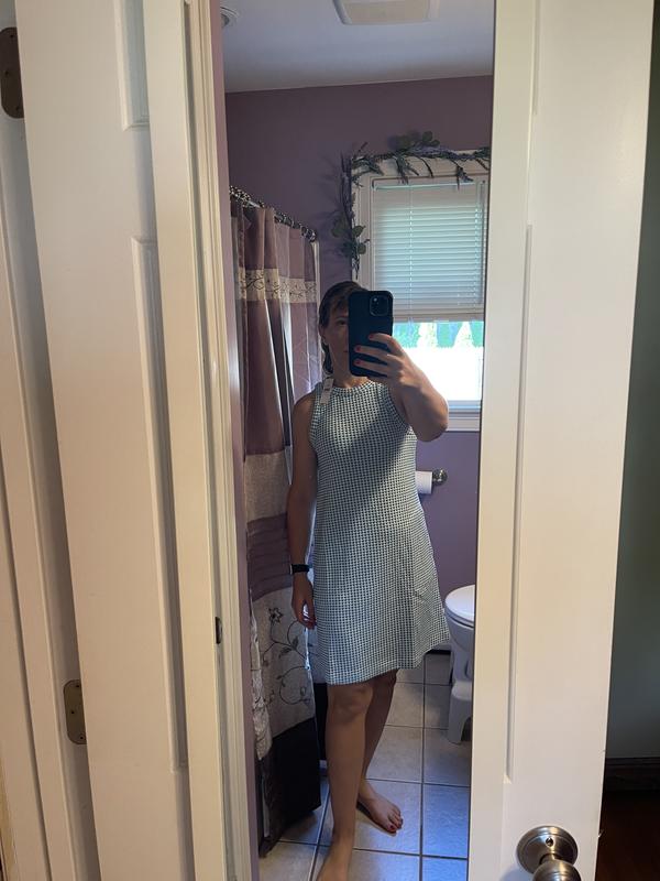 Lou & Grey Gingham Jacquard Halter Mini Pocket Dress