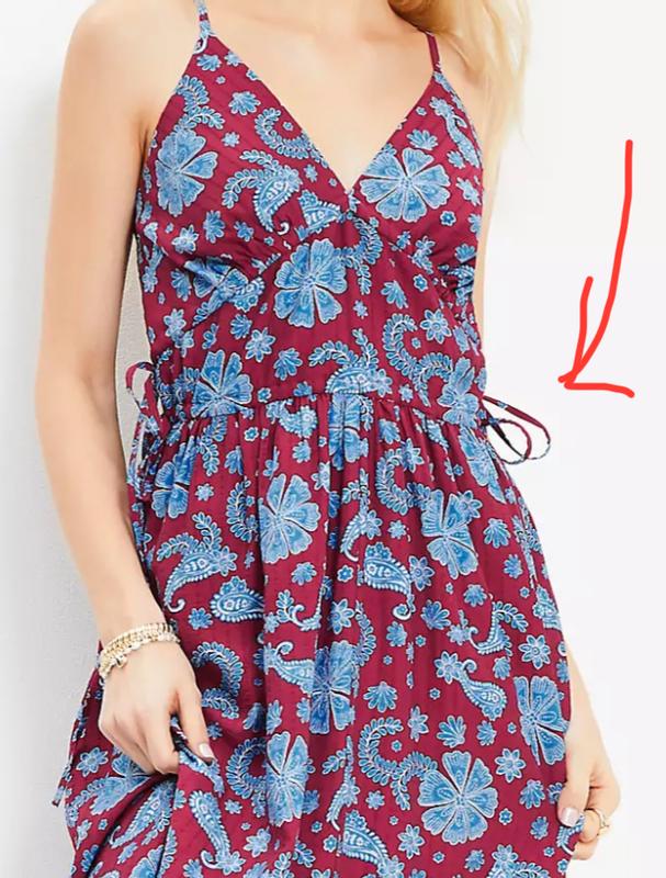 Floral Side Tie Midi Pocket Dress