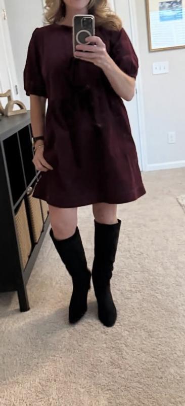 loft pink corduroy dress Corduroy Bow Mini Pocket Dress