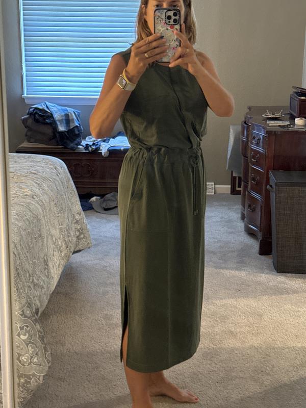 Lou & Grey Sandwashed Midi Pocket Shirtdress