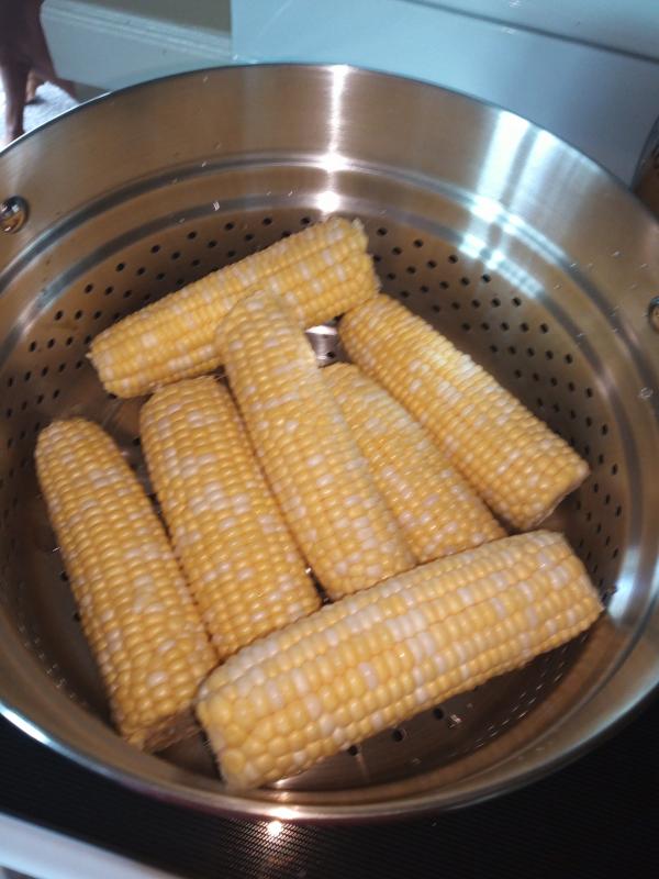 My steamed corn.