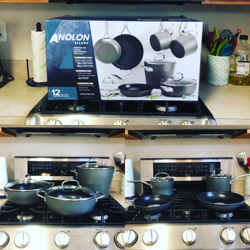 Anolon® Allure Nonstick HardAnodized 12Piece Cookware Set in Dark