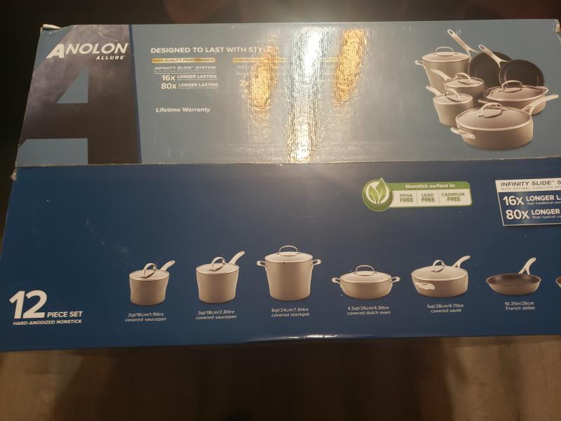 Anolon® Allure Nonstick HardAnodized 12Piece Cookware Set in Dark