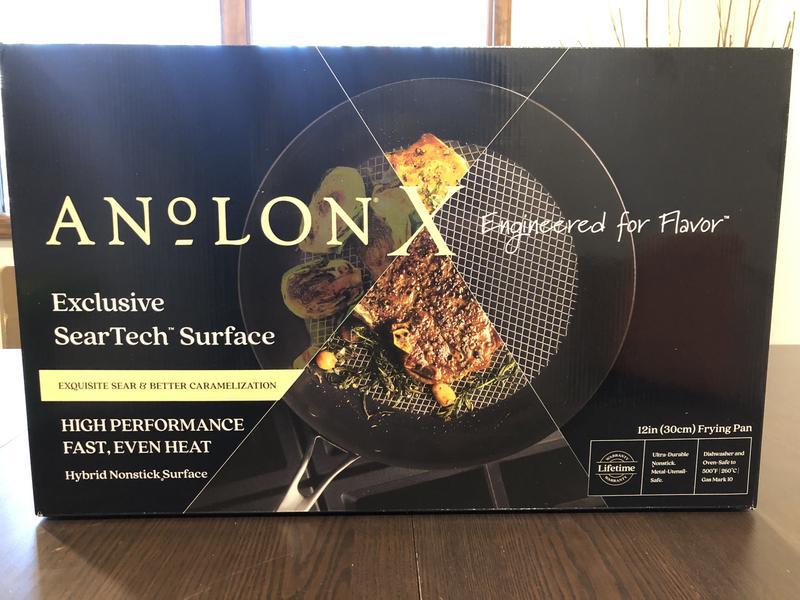 AnolonX SearTech(TM) Nonstick 12 Open Frying Pan with Helper Handle