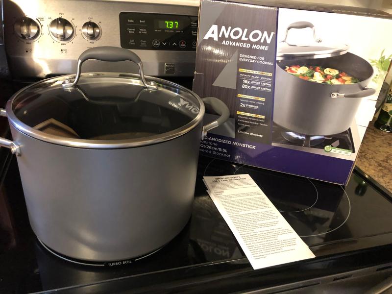 Anolon® Advanced™ Home Nonstick Hard-Anodized 7.5 qt. Covered Wide Stock Pot  | Bed Bath  Beyond