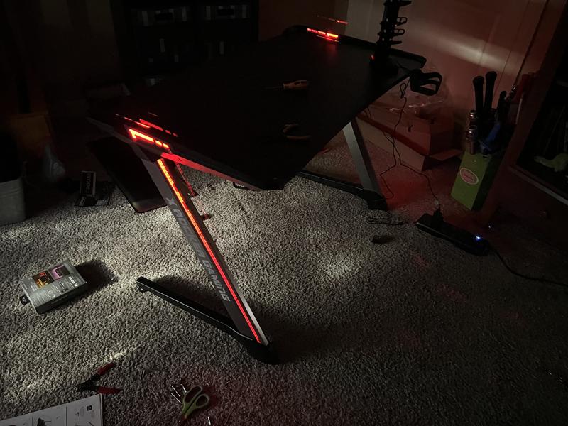 Lynx LED Gaming Desk, Black