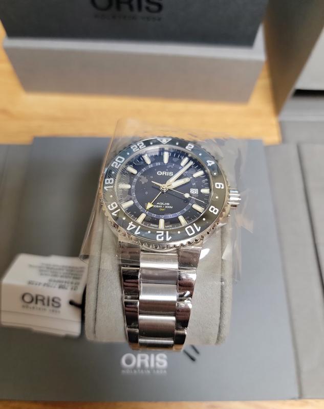 Oris Aquis Gmt Date Men s Diver Watch Metal Band 79877544135mb