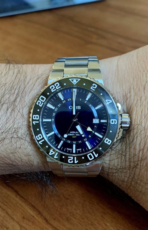 Oris Aquis Gmt Date Men s Diver Watch Metal Band 79877544135mb