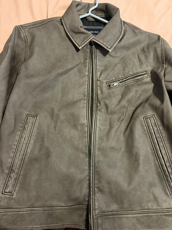 Men's Vegan Leather Zip Jacket | Men's Clearance | Abercrombie.com