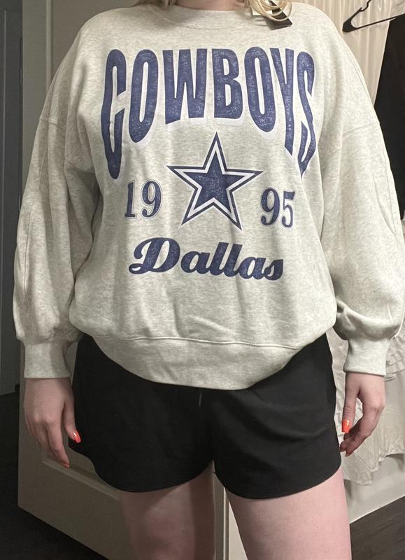 Women's Dallas Cowboys Graphic Oversized Sunday Crew in Light Grey | Size M | Abercrombie & Fitch