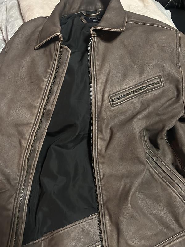 Men's Vegan Leather Zip Jacket | Men's Clearance | Abercrombie.com