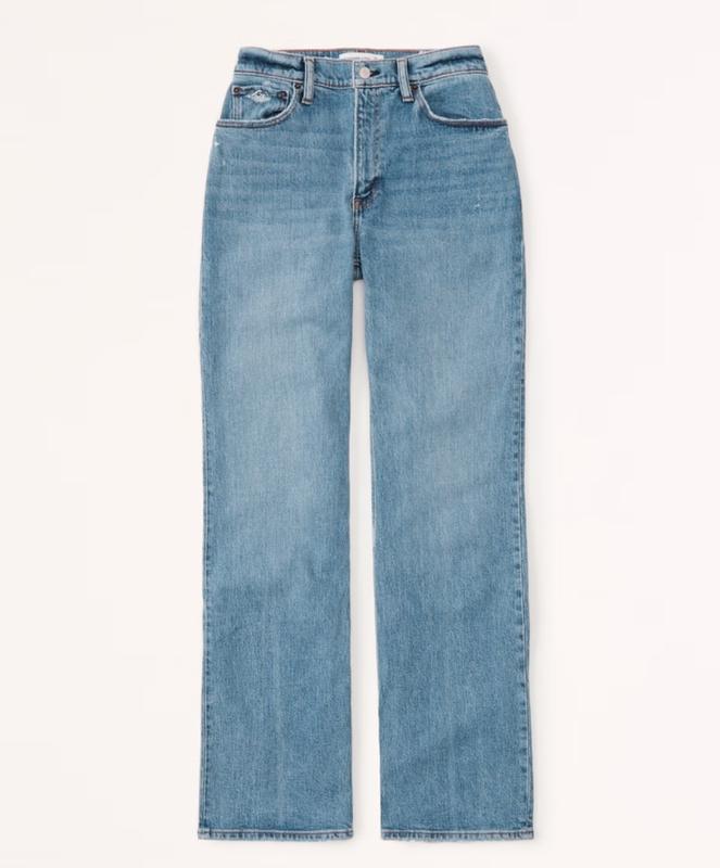 Abercrombie curve love 90s ultra high rise straight jeans blue order