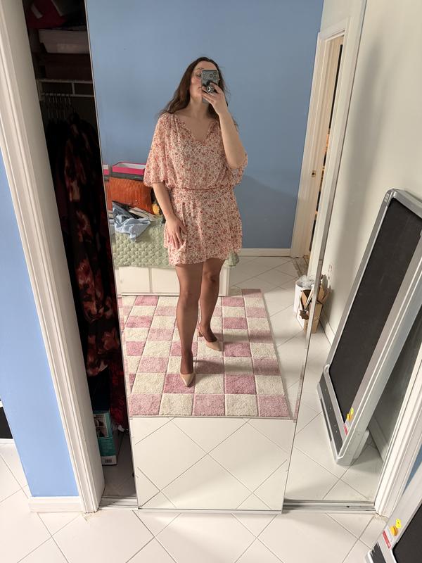 Women's Angel Sleeve Sheer Mini Dress | Women's Clearance | Abercrombie.com