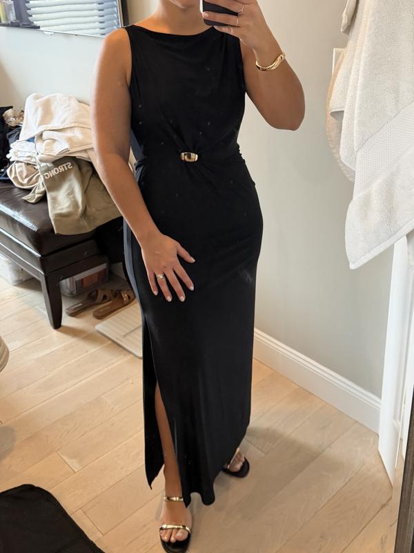 green long sleeve formal dress Long Sleeve Cross Over Floor-Length Evening Dress