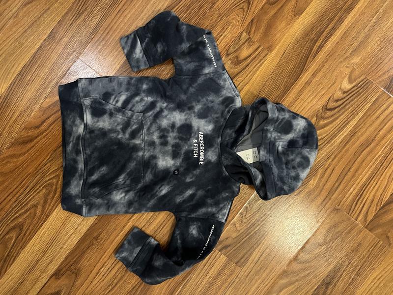 boys tie dye print logo popover hoodie boys tops Abercrombie